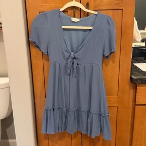 Altar'd State Blue Tie-Front Dress
